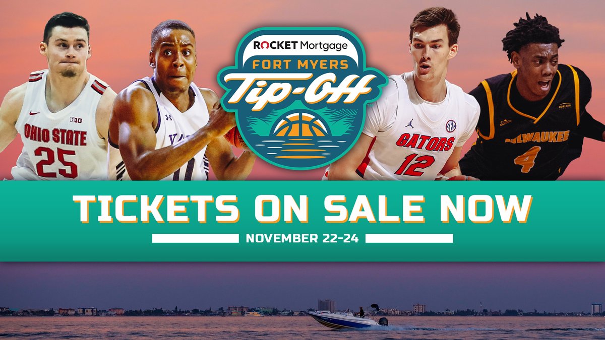 It's go time! 2021 @RocketMortgage Fort Myers Tip-Off division tickets are on sale NOW! @FtMyersSanibel 

🏀<a href="/OhioStateHoops/">Ohio State Hoops</a> 
🏀<a href="/SetonHallMBB/">Seton Hall Men's Basketball</a> 
🏀<a href="/CalMBBall/">Cal Basketball</a>
🏀<a href="/GatorsMBK/">Florida Gators Men’s Basketball</a>
🏀<a href="/SUUBasketball/">SUU Men's Basketball</a>
🏀<a href="/YaleMBasketball/">Yale Men's Basketball</a> 
🏀<a href="/MKE_MBB/">Milwaukee Men's Basketball</a> 
🏀@BGSUMHoops 
We will see you there 👉 bit.ly/3kQrFEk