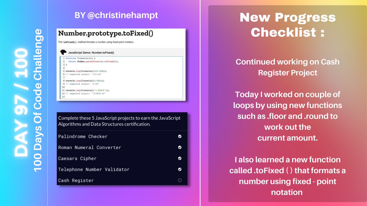 DAY 97 of #100DaysOfCode

3 days left 😆😆