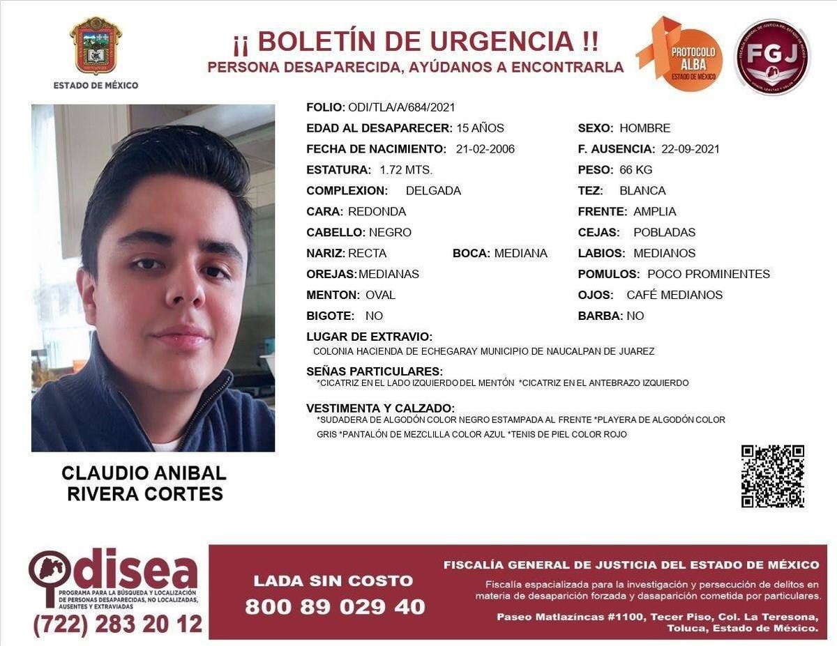 SoyNaucalpan's tweet photo. RT!!! 🔴 SE BUSCAN 
Claudio y Luz, ambos de 15 años de edad, desaparecieron saliendo de la secundaria, mandaron mensaje a sus familiares avisando irían a comer tacos, pero ya nunca se supo de su paradero. https://t.co/9WW1tqZ98s
