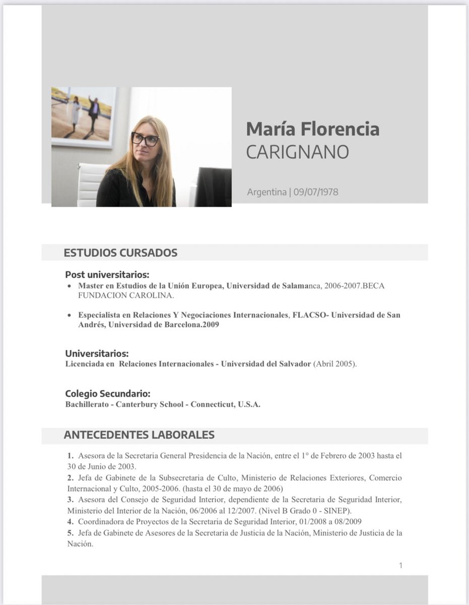wadodecorrido's tweet photo. .@florcarignanook es una funcionaria altamente capacitada por antecedentes y formación para estar al frente de Migraciones. Realizó un importantísimo trabajo en la pandemia y ahora en la reapertura de fronteras. Les comparto su CV, que refleja su trayectoria. 

#DebatamosIdeas https://t.co/In3N1KdyEp