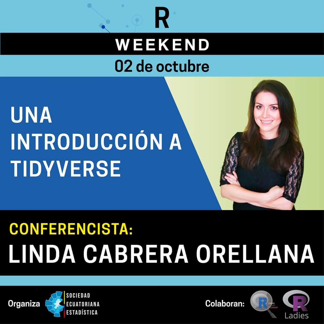 RLadiesBquilla's tweet photo. R Weekend
Gratuito | Online 
📅Sab 2 Oct 
🕑9h00 - 15h00 (Quito, Lima, Bogotá)

La SEE organiza la tercera edición del R Weekend, serán más de 8 horas de talleres y conferencias. 
Inscríbete:
https://t.co/5UxlrOVn2U

 #womenempowerment #WomenWhoCode #Rladies #RStats #RWeekend https://t.co/9BqhdL2x5l