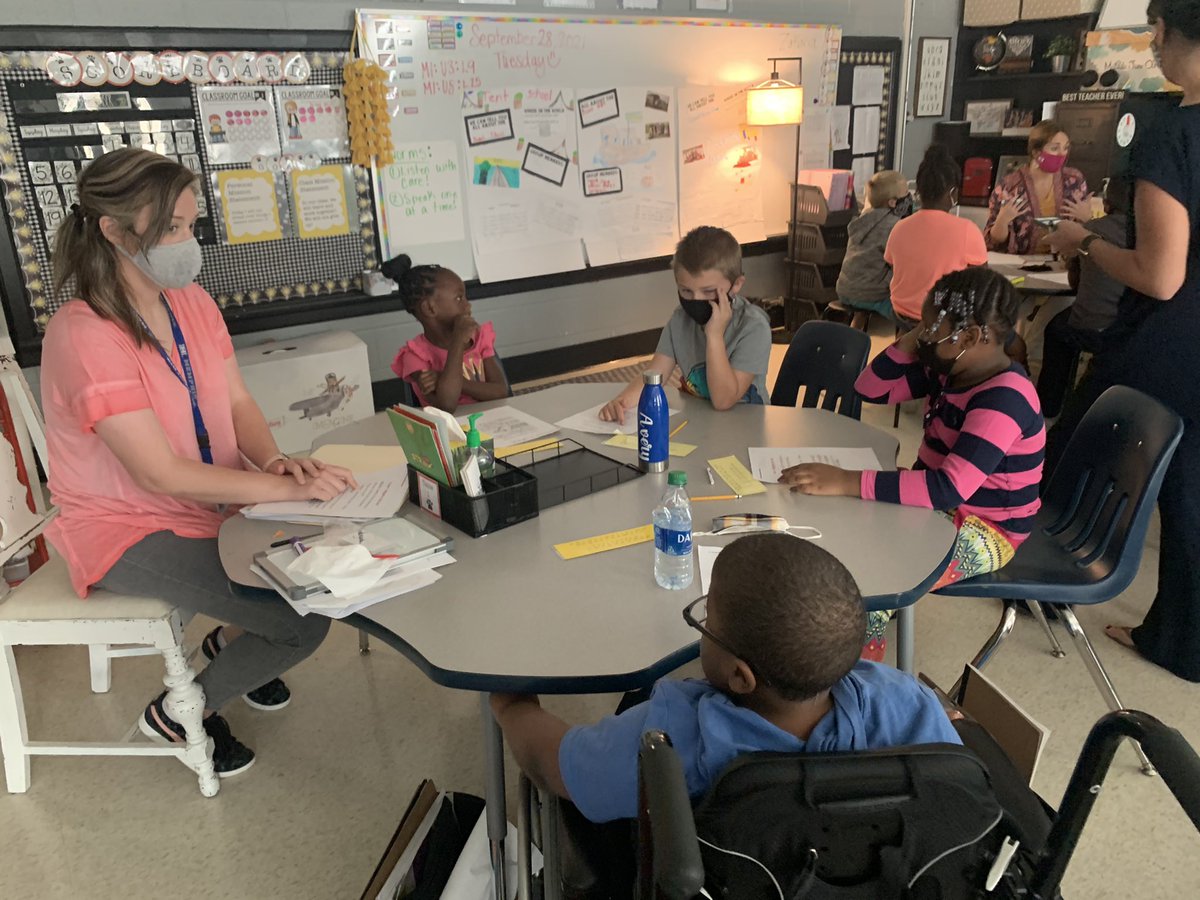 MrsElizabeth08's tweet photo. Enjoyed completing ELA walkthroughs yesterday with other @HaywoodSchools admin and @InstructUP leaders. There is great early literacy work taking place @PouncersHes. #EarlyLiteracy #ReaderWriterProject #LearntoRead https://t.co/gEwW2xb9pN