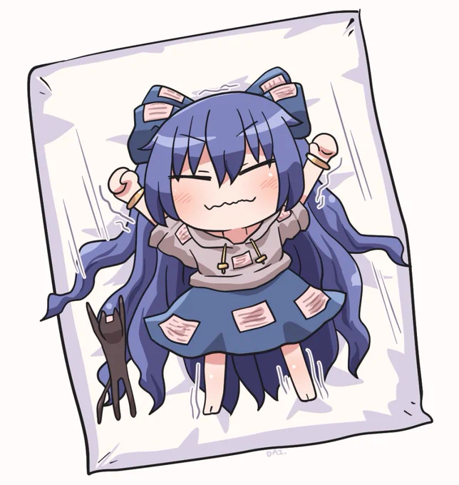 布団に寝っ転がって伸びをするのが大好きなおねえちゃん😆🐈‍⬛ #おは東方 