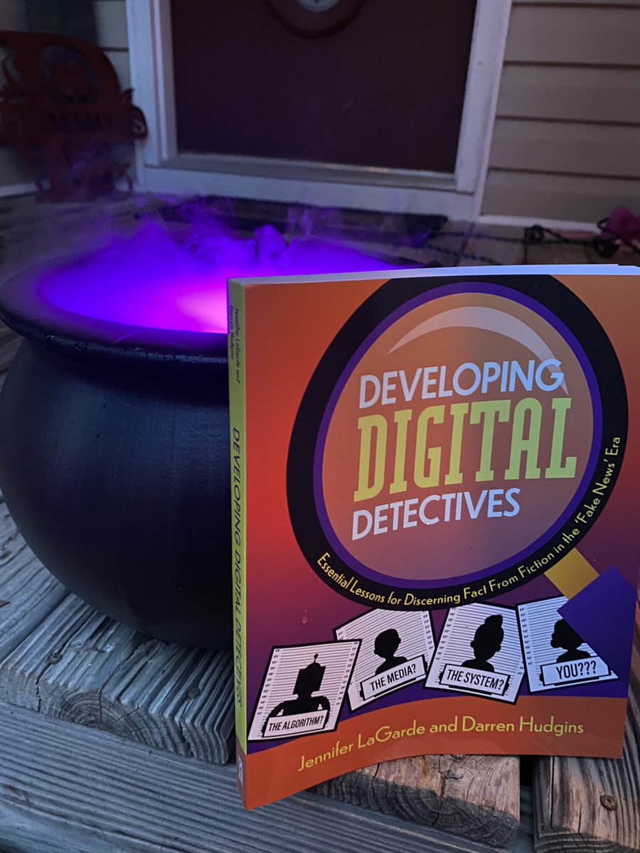 If you don’t have this book in your life, get it now. Even Esmerelda Skellington is learning how to navigate the tricky waters of information. Seriously though, this book is giving me so much to think about. #tlchat