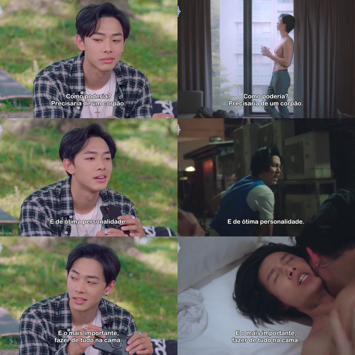 whatcah's tweet photo. os amgs do mark descrevendo uma mulher e ele pensando no ouwen perdi foi tudo #LoveIsScienceEP14 https://t.co/4kUZZVNnhq