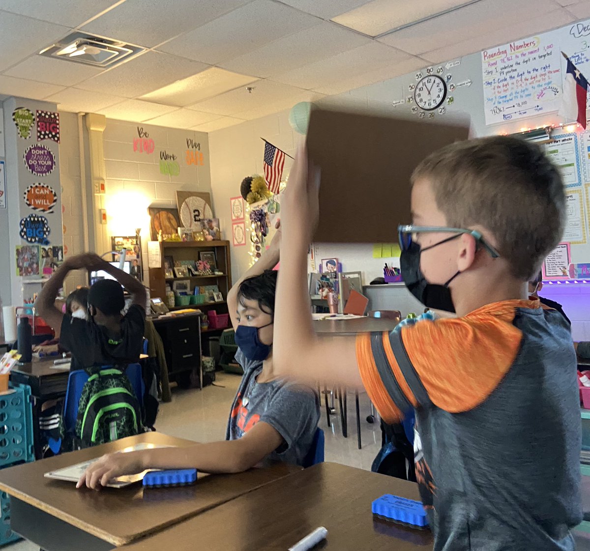 JamieMcBee's tweet photo. So excited to have our @gregtangmath mornings back! The kiddos are looking forward to their next lesson😊 #ThankfulThursday #BobcatMathematicians #gregtangmath @NISDBraunStat https://t.co/glzj66QCGu