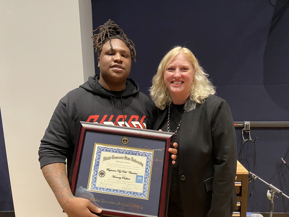 bevkeel's tweet photo. Please join me in celebrating new @mtsu Honorary Professor @taykeith! He has so much to teach our students! https://t.co/6y4PUTg96E