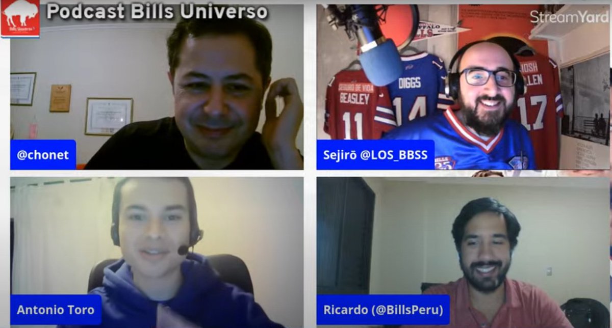 BillsUniverso's tweet photo. Televisión🎙 BILLS UNIVERSO PODCAST T2E4: ANÁLISIS SEMANA #3

El Dr. @chonet, @BillsPeru, el benjamín @tono0206 y @LOS_BBSS analizaremos hoy la gran victoria frente a Washington:

🇨🇱 19h 
🇪🇸 24h
🇲🇽 17h

#BillsMafia  
#NFL https://t.co/EZVFgFfum7