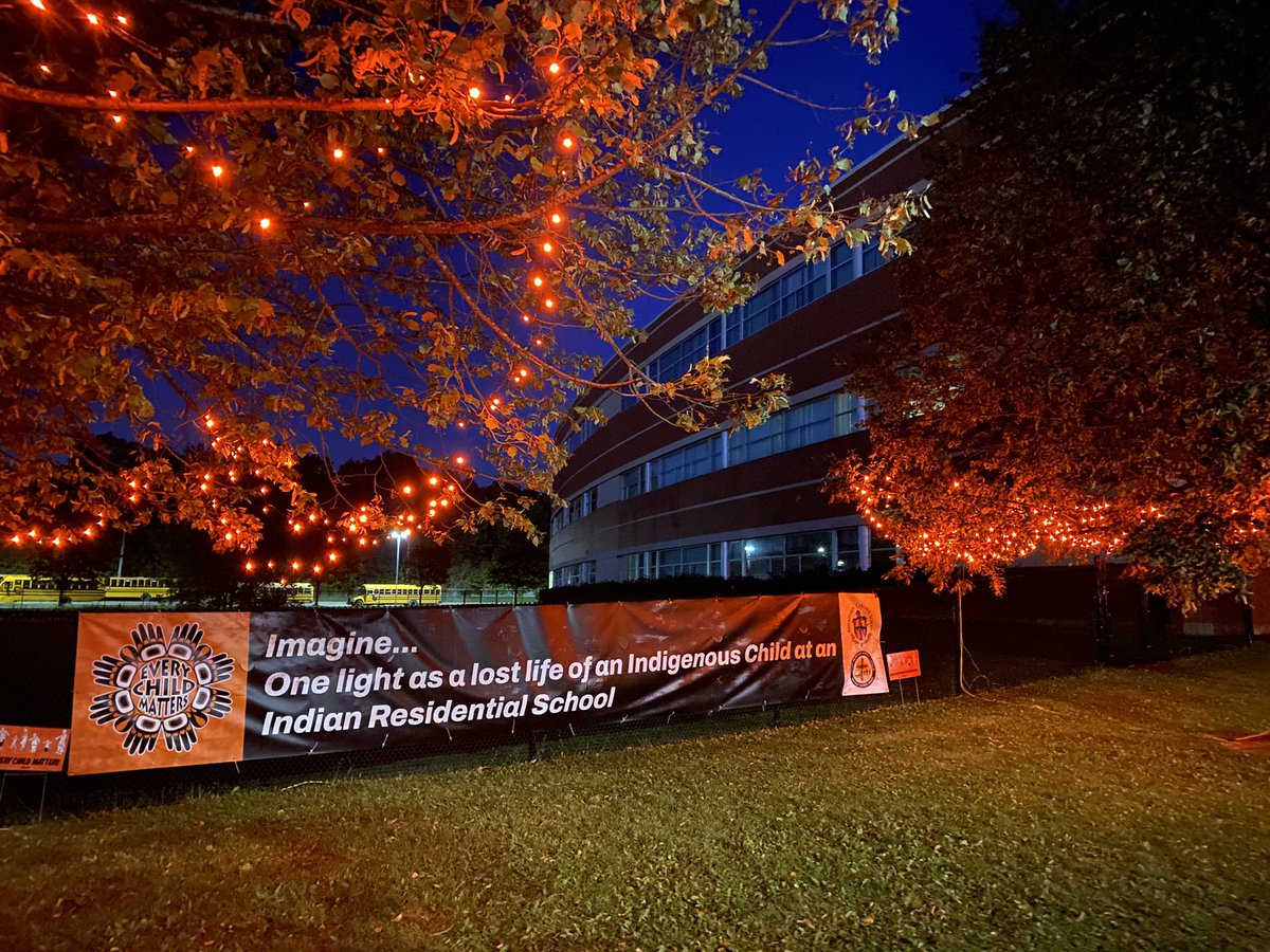 At Assumption College School tonight.  Each light as a representation of a lost life of an Indigenous Child at an Indian Residential School.  Thank you <a href="/assumptionlion/">Assumption CS</a> staff and students for such a powerful visual and memorial.