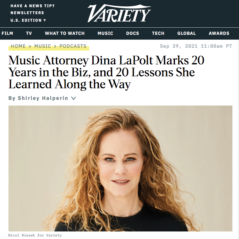 valerieallenpr's tweet photo. Thank you @variety for this wonderful piece on 20 lessons that @dinalapolt gained in the last 20 years of @lapoltlaw and if that isn’t enough for you, check out Dina’s episode of The Strictly Business Podcast where she tells her journey of becoming a trailblazer in her industry https://t.co/8pD9f66Aaj