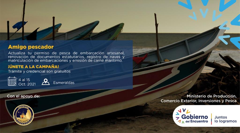 Produccion_Ecu's tweet photo. 📍#Esmeraldas | Obtén los documentos que necesitas de forma rápida y sencilla para la #PescaLegal. Del 04 al 15 de octubre participa en estos procesos totalmente GRATUITOS. 🐟✅ ¡Te esperamos! https://t.co/E3YIzqJzC9