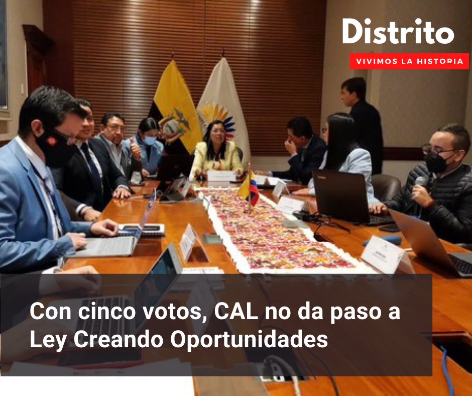 DistritoEc's tweet photo. ⭕️ ÚLTIMA HORA
Con cinco votos a favor y dos en contra, el #CAL resolvió devolver al ejecutivo la #LeyCreandoOportunidades, afirman que no hay conexividad de materias.
#DistritoEC
#Noticias
#Ecuador
#Viral https://t.co/iMw3Qe80SV