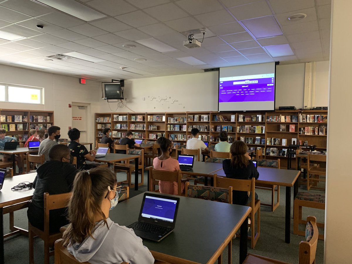 Another great day of media orientation <a href="/Hinson110/">Hinson</a> today! Kahoot is still a fun competition for 8th graders. Thanks, Ms. Sanders!