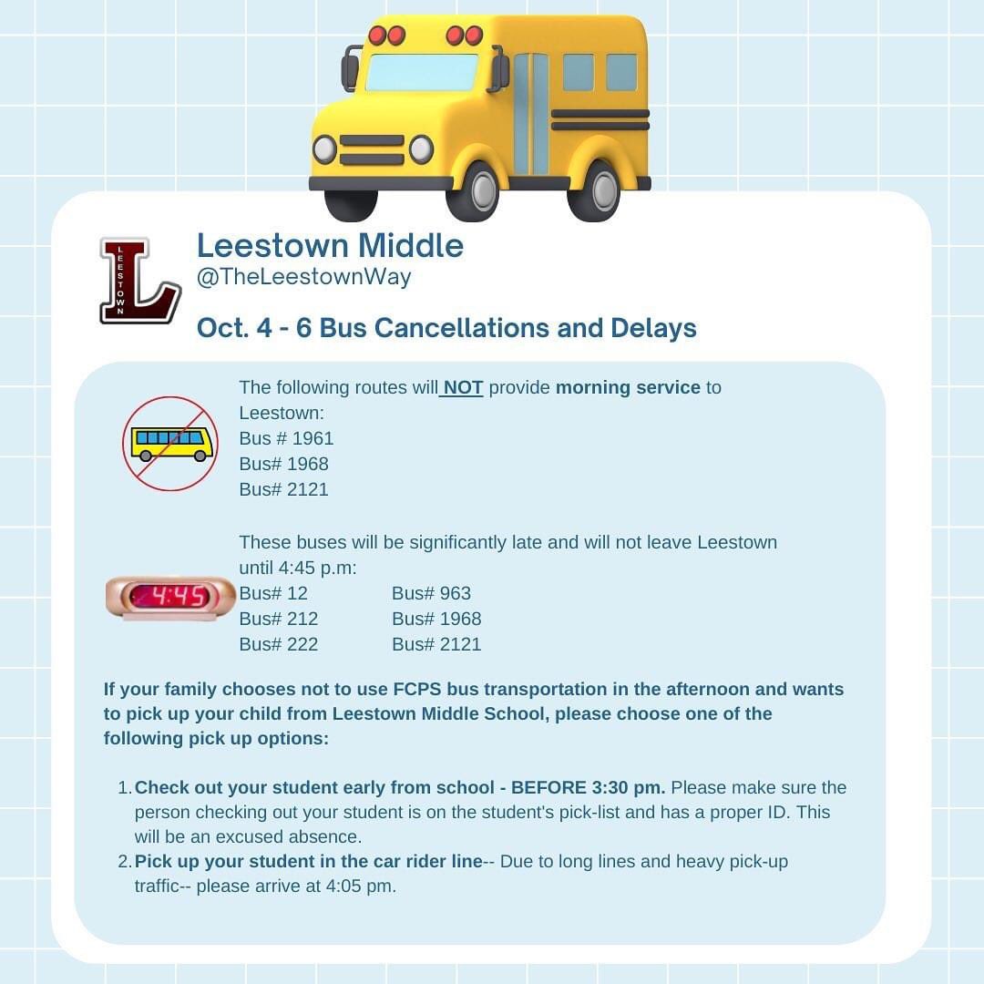 Next week’s delayed bus routes