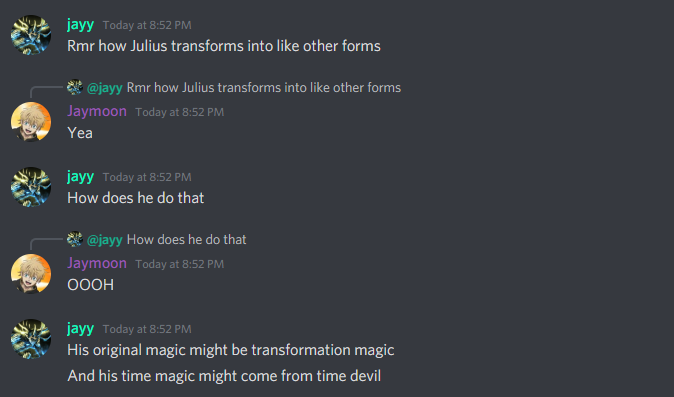 Jaymoondraws's tweet photo. OMG LEGIT SHOUT OUT TO THIS PERSON I THINK THEY CRACKED IT!!! IT ALL MAKES 100% SENSE AND THIS COULD DEFINITELY BE THE TRUTH!!!

#BCtheory #BlackClover #JuliusNovacrono #TimeDevil #DarkTriad #BC #BCSpoilers https://t.co/67Jo6PFxtl