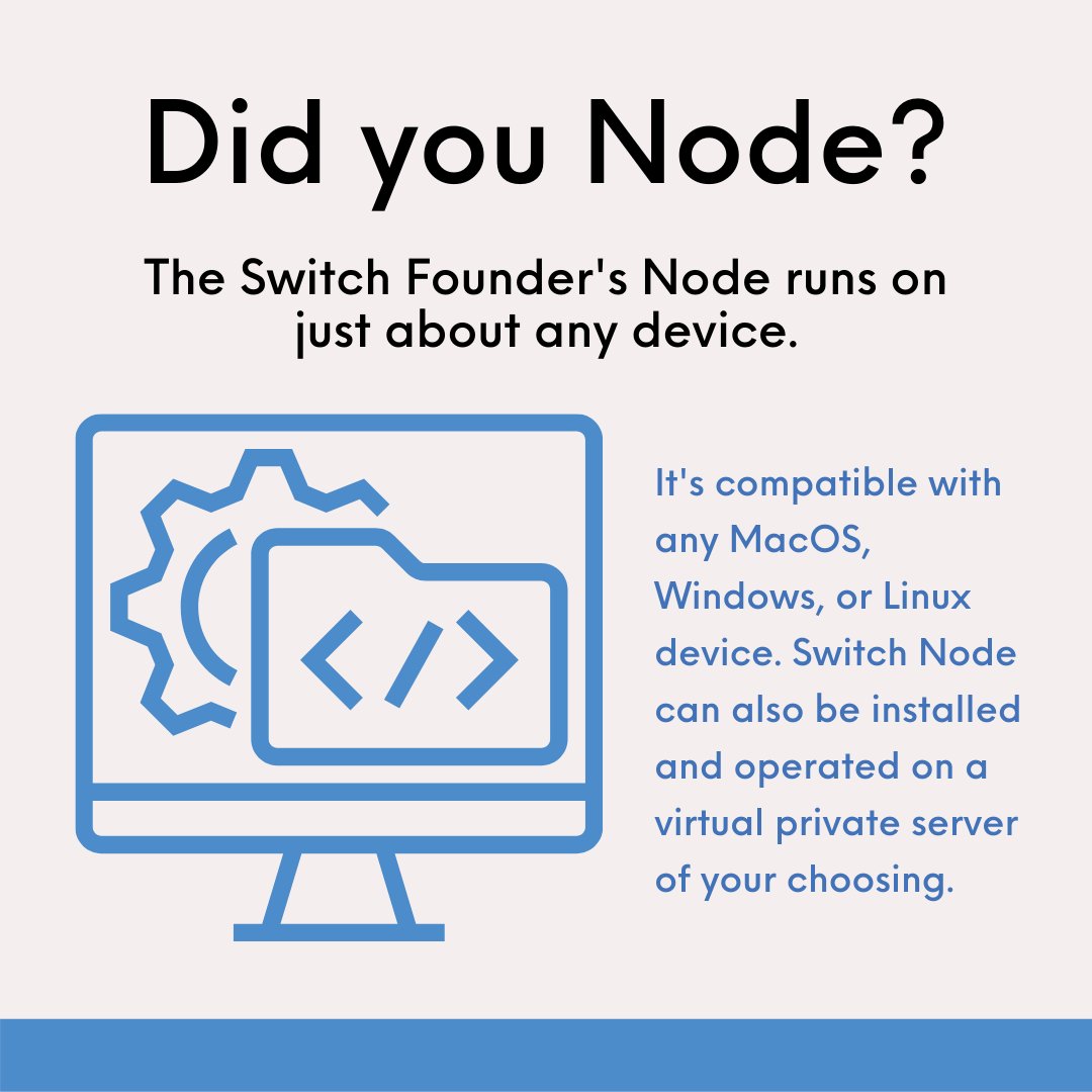 switch_rewards's tweet photo. A Switch Founder's Node can run on any device compatible with MacOS, Windows, or Linux. You probably already have a computer in your home that will run it! What are you waiting for?
Email brad@switchrewardcard.com to get started.
#switchrewardcard #switchrewards https://t.co/5Oqxjcig5T