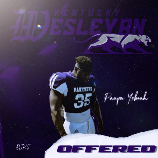 Paapa_yeboah's tweet photo. Very so thankful and grateful to have earned a scholarship offer from Kentucky Wesleyan college after speaking with @CoachYoung41 the defensive coordinator! All praise to the most high, I am absolutely nothing without him! @DJRSwework @CoachKVaught @PHDLineCoach #HOPEBoyz https://t.co/FdsrT7mzRM