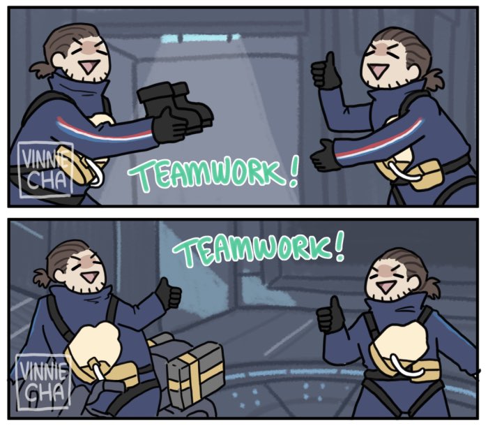 just me and the boys utilizing teamwork at its full potential 
#DeathStranding 