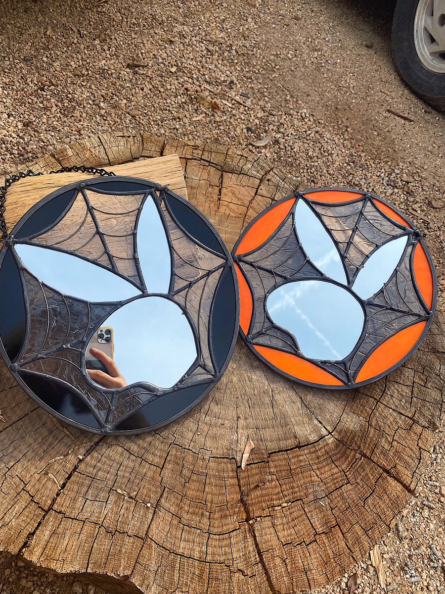 cuntneydick's tweet photo. Some mirrors I made since October is right around the corner 🕸🕷🎃 https://t.co/wZ1GHZCiHi