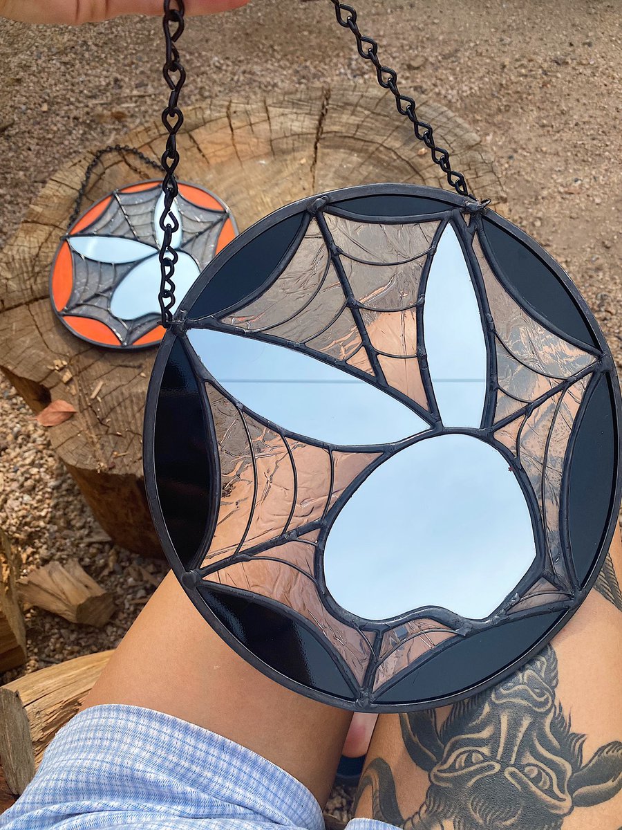 cuntneydick's tweet photo. Some mirrors I made since October is right around the corner 🕸🕷🎃 https://t.co/wZ1GHZCiHi