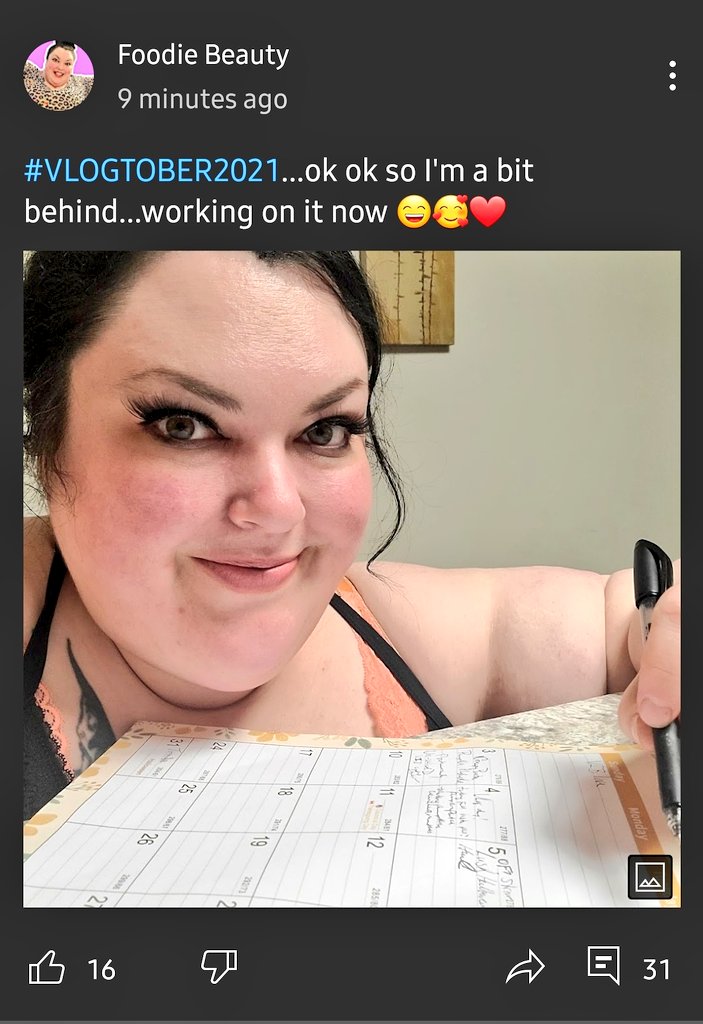 MaryBethWylie's tweet photo. Vlogtober is totally happening because #FoodieBeauty said so and she never lies. #ChantalLies #FuckingConstantly https://t.co/rBVQ6UOnko