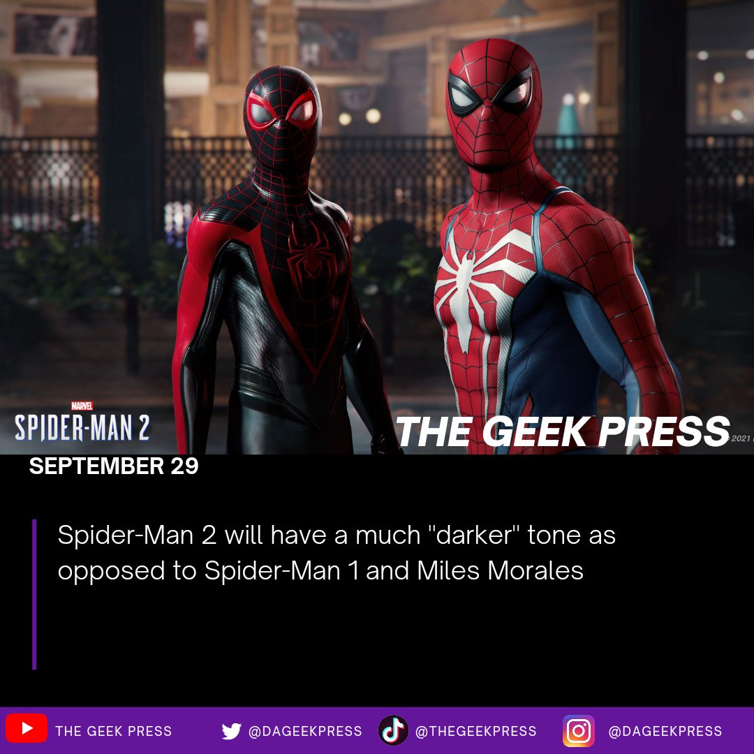 The game is being compared to The Empire Strikes Back in regards to a shift in tone from the first one. Let us know what you think! 

#insomniacgames #insomniacstudios #Spiderman #peterparker #milesmorales #venom #Playstation #playstation5 #Marvel #MarvelsSpiderMan #sonystudios