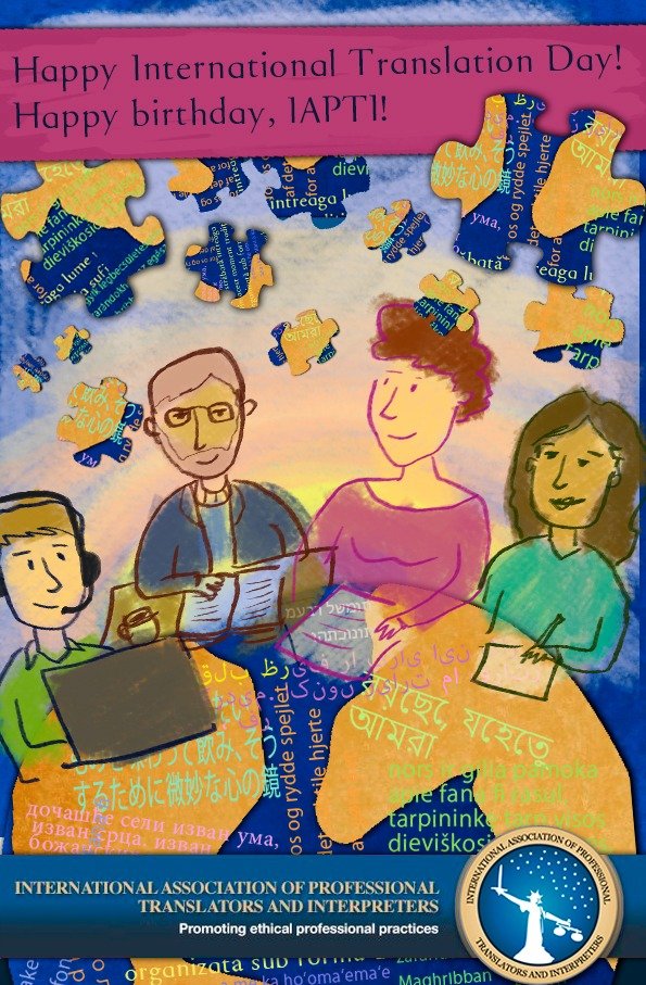 GabyTranslation's tweet photo. #HappyInternationalTranslationDay! 🥰
Happy anniversary, dear #IAPTI! 🎂 💙🎈 #xl8 #t9n #1tn https://t.co/yA0iCuhHe5