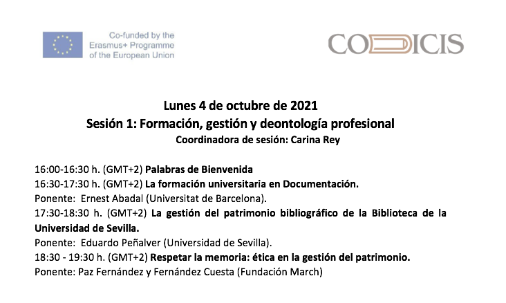 pruedar's tweet photo. Jornadas de buenas prácticas europeas en patrimonio bibliográfico y documental (4, 18 y 25 de octubre) a las 16 h. (GMT+2) con emisión en directo vía https://t.co/CMKBdAoMap en el marco del proyecto https://t.co/ebherZ2Qcy #UniónEuropea #Erasmusplus @sepiegob @FIMA_UB https://t.co/4Fo3OaZJmC