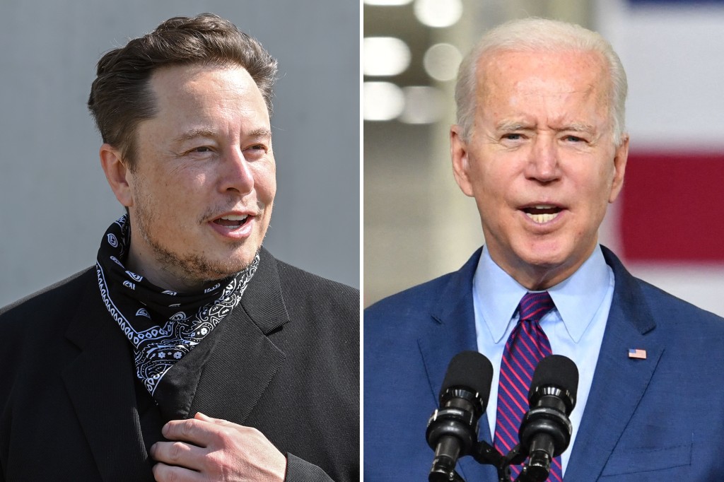 nypost's tweet photo. Elon Musk says Biden is biased against Tesla, 'controlled by unions' https://t.co/dwrjgToEuK https://t.co/smgupwDMxr