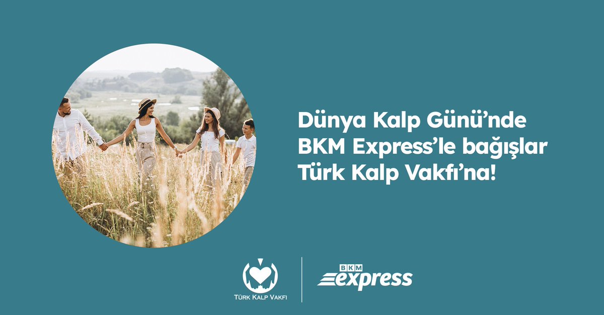 BKM Express’le <a href="/turkkalpvakfi/">Türk Kalp Vakfı</a>’na bağış yap, kalp damar hastalıkları konusunda yürütülen farkındalık çalışmalarına destek ol!
Bağış linki👉🏻bit.ly/2Y20Eoe 
#DünyaKalpGünü