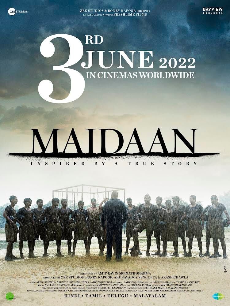 AJAY DEVGN: 'MAIDAAN' LOCKS 3 JUNE 2022... #Maidaan - starring #AjayDevgn - will release on 3 June 2022... Costars #Priyamani, #GajrajRao and #RudranilGhosh... Directed by Amit Ravindernath Sharma... Will release in #Hindi, #Tamil, #Telugu and #Malayalam.