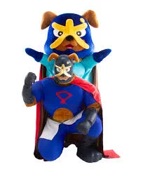 @fuko717_ @hirohashi55 ゆでたまご氏(「キン肉マン」作者)がデザインした大阪府泉佐野市のイメージキャラクター、イヌナキン(手前)とユルナキンを思い出してしまったデス(*^^*)。 