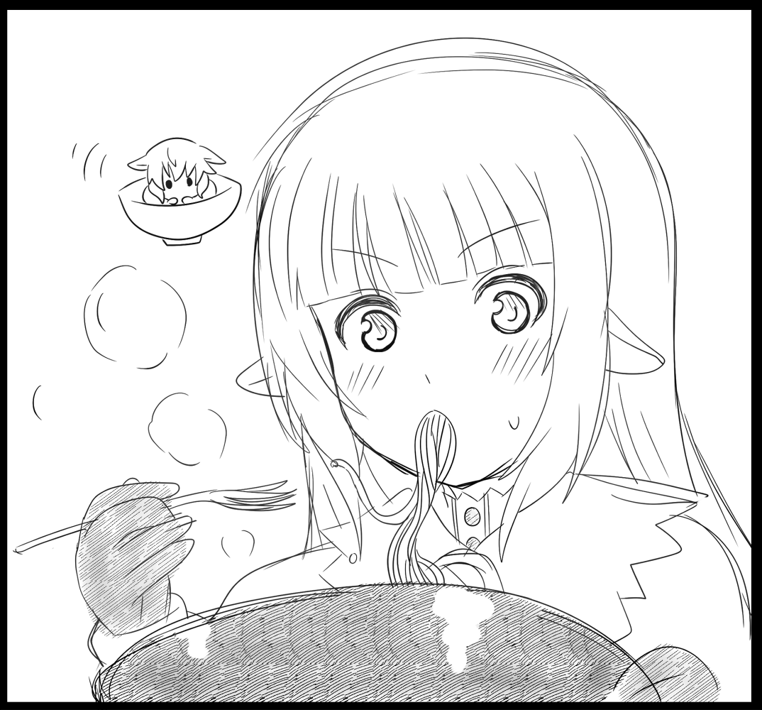 メリーさんはフォークでラーメン食べるそうで。
新番組「メリミのグルメ」のワンシーンです。 