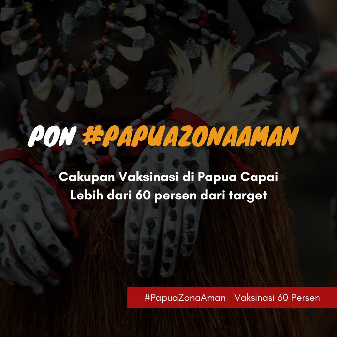 kepalRp's tweet photo. PON #PapuaZonaAman

Cakupan Vaksinasi di Papua Capai Lebih dari 60 persen dari target https://t.co/eRiCGL2sZT