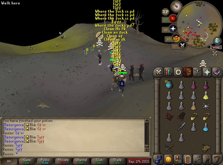 Another fun night of PKRI.  Thanks Violent Resolution for the fight.  Clean ass hell!  Both sides fought and tanked hard.  Another war in the books! Keep the momentum going lads! <a href="/OSRS_VR/">Violent Resolution</a>