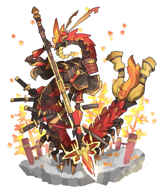 ボス案  紅葉ムカデ

⭐️武芸に秀でたムカデの魔人 