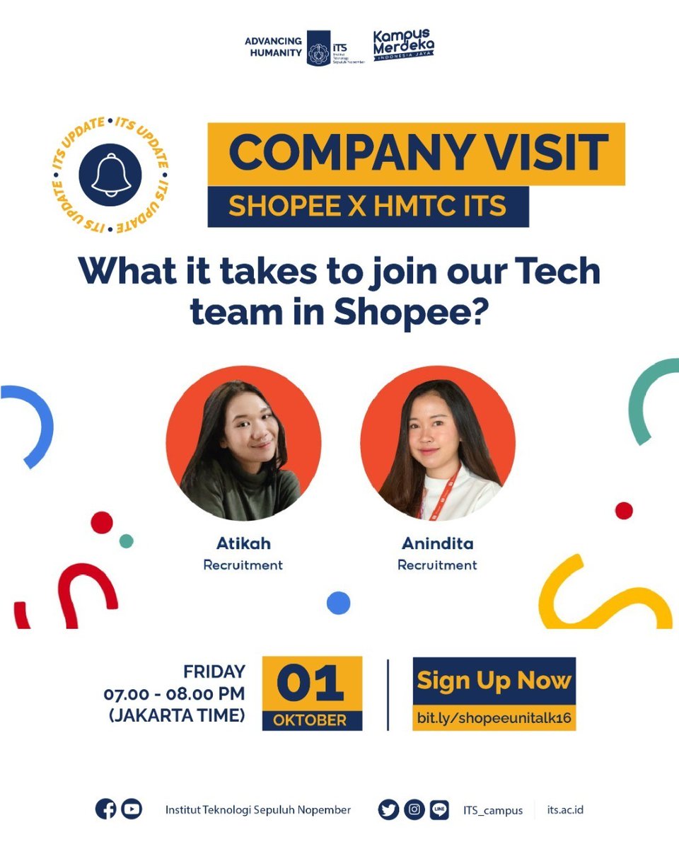 its_campus's tweet image. #ITSUpdate

In collaboration with ITS, we will host a career webinar that aimed to share insightful experiences and stories on how we live the #LifeatShopee tags. We might also give you some tips and tricks to join our force!