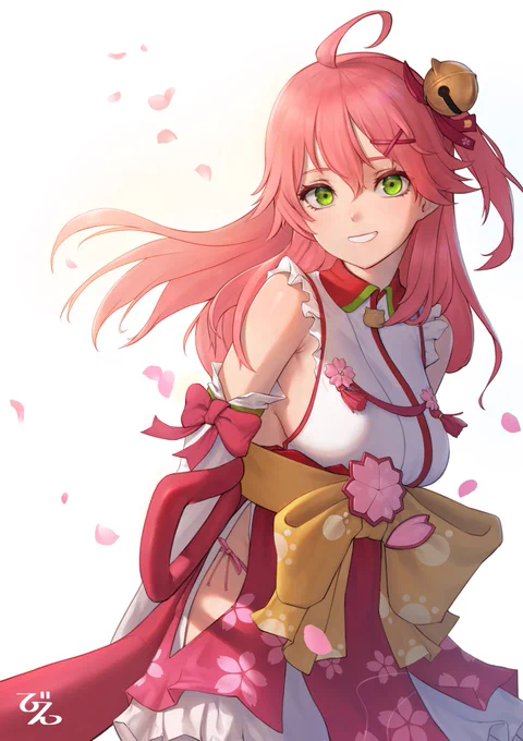 にぇ

アホ毛の話が死ぬほど面白かった🤣

(レイヤー修正のため再うっぷ)
#miko_Art 
