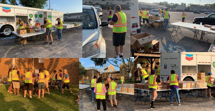SHPETBAC's tweet photo. On Sept. 18, #SHPETBAC and #teamLeidos members of HoLA ERG in Houston supported the Houston Food Bank Food Fair at St. Paul's Church parking lot in Nassau Bay.  Our members' volunteer efforts helped 90+ families in need!  Gracias!

#leidosInclusion #shpefamilia #shpe_region5 https://t.co/R2EuO290O8