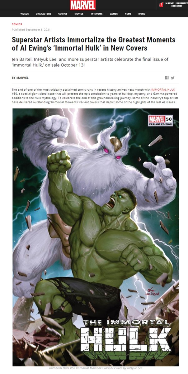 inhyuklee's tweet photo. IMMORTAL HULK #50
• Release Date: Oct,13.2021
• Click to see more:
https://t.co/MQNXLIugeM
https://t.co/G2Zgh3ukBm
• My Online art classes: https://t.co/dnbEzrfo75
#hulk #immortalhulk #xemnu #inhyuklee #이인혁 https://t.co/GD6exoVS8d