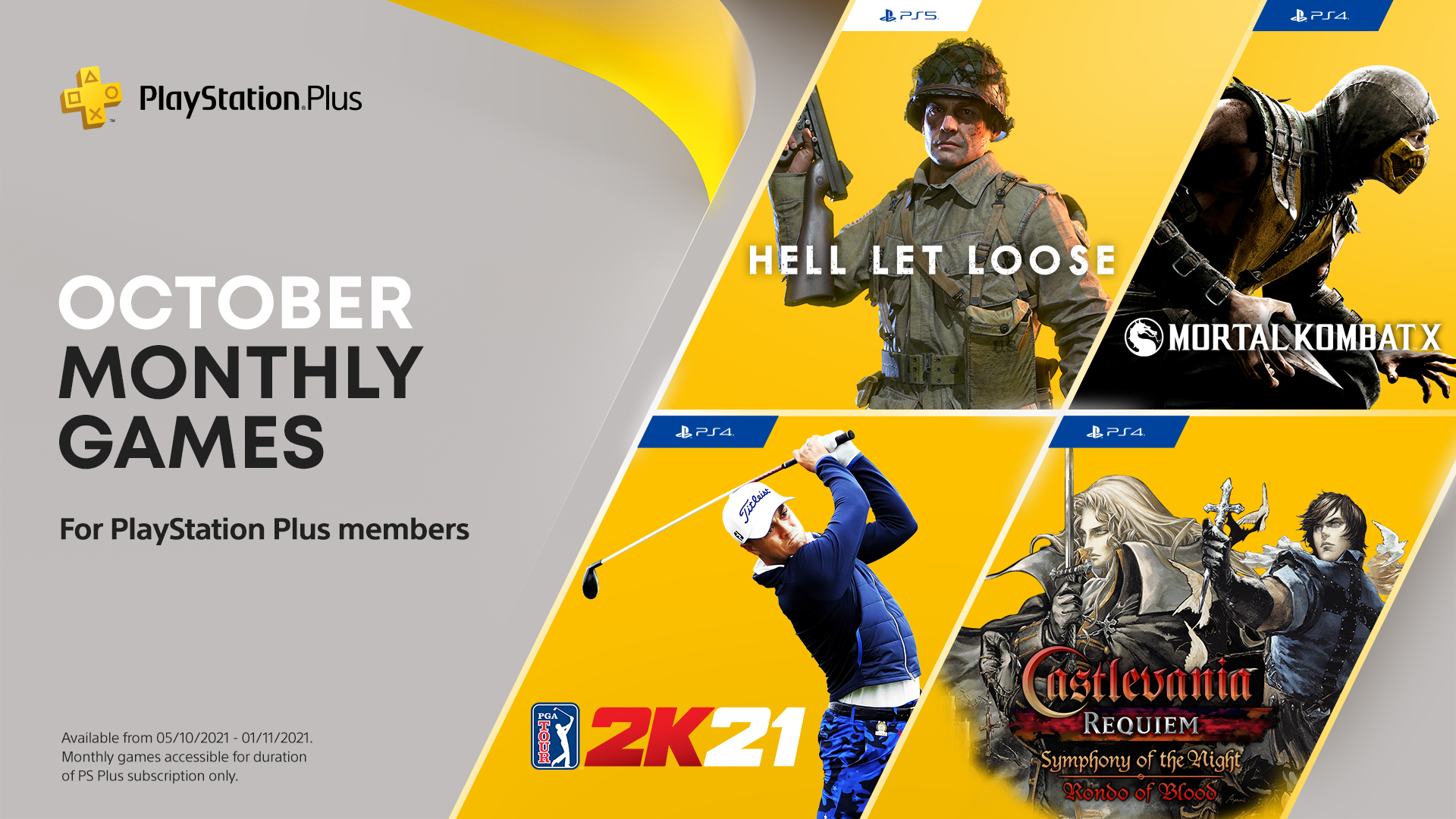 Jogos mensais PlayStation Plus de outubro: Hell Let Loose, PGA Tour 2K21,  Mortal Kombat X – PlayStation.Blog BR