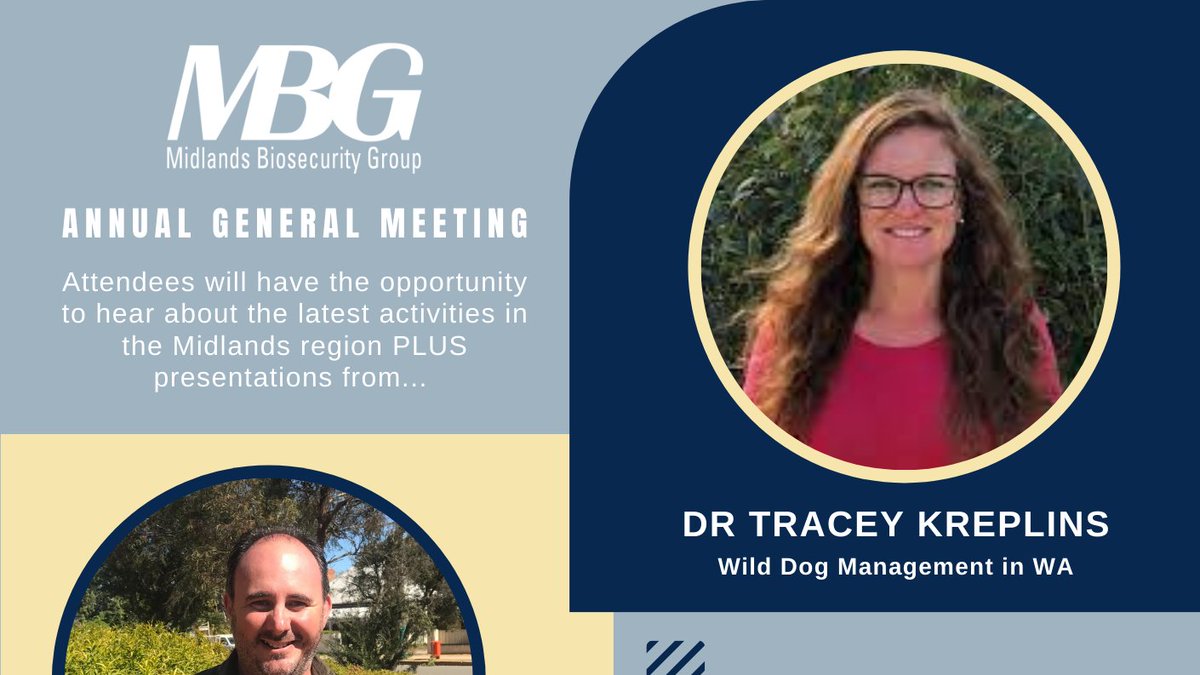 midlands_group's tweet photo. Next week's MBG Annual General Meeting will feature presentations from @westauscanids (DPIRD invasive species research scientist) and @PitaroPaul (MBG Licensed Pest Management Technician). 
AGM will be held on Tues 5 October at the Coorow Town Hall from 10am. https://t.co/mgHohDvbzc