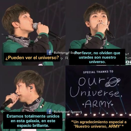 mayorit13's tweet photo. @coldplay @BTS_twt @bts_bighit No es la primera vez que BTS se refiere a ARMY como universo, en el 3rd Muster en el 2016, las palabras de Namjoon y el agradecimiento final tenían esta temática.
"Nuestro universo, ARMY" https://t.co/ho03aszLUT