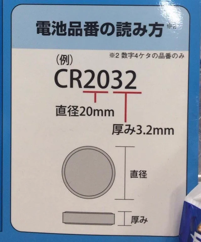 そうだったのか！！ボタン電池の品番を見るだけで直径や厚みがわかる！！