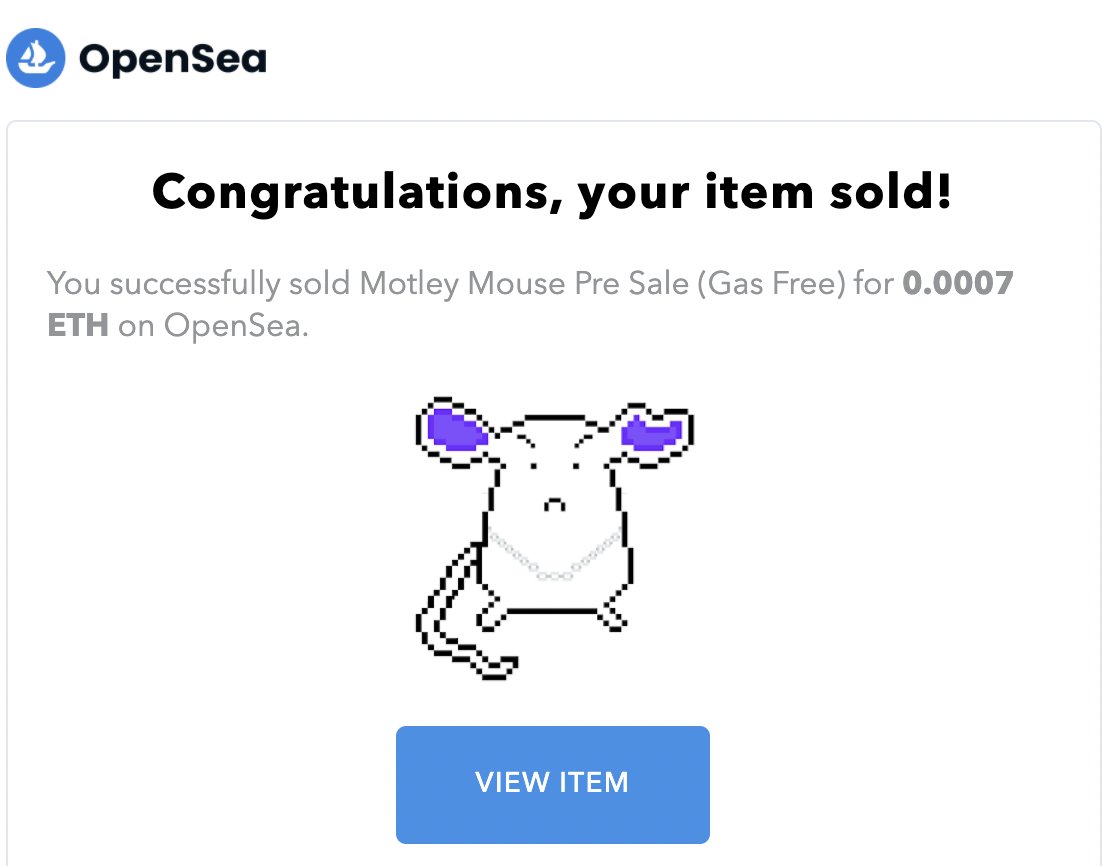 First Sale🎉 THANKS <a href="/HustleMillenial/">Hustle Media 📷</a> 
Become one with the Motley Mice Colony!

opensea.io/collection/mot…

#FreeBritney #JamieLynnSpears #SpiderMan #BrianLaundrie #BritneySpears #Binance #BTC #Venom2 #ChampionsLeague #TruthOfShraadh #XIAO #zhongli #NFTTHAILAND #InvestigateLouTaylor