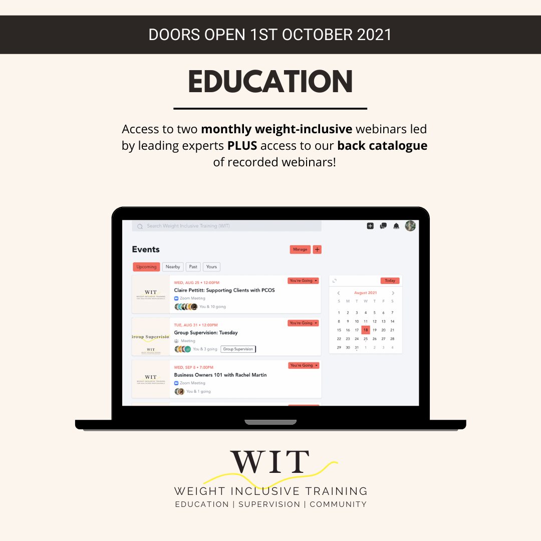 WIT_CPD's tweet photo. Doors reopen in 1 day! At 6 am BST you will be able to have access to WIT and all the incredible benefits including CPD, supervision, community networking sessions, a library of resources and a business basics course - see you there!⁠ https://t.co/6ehyAHuePh