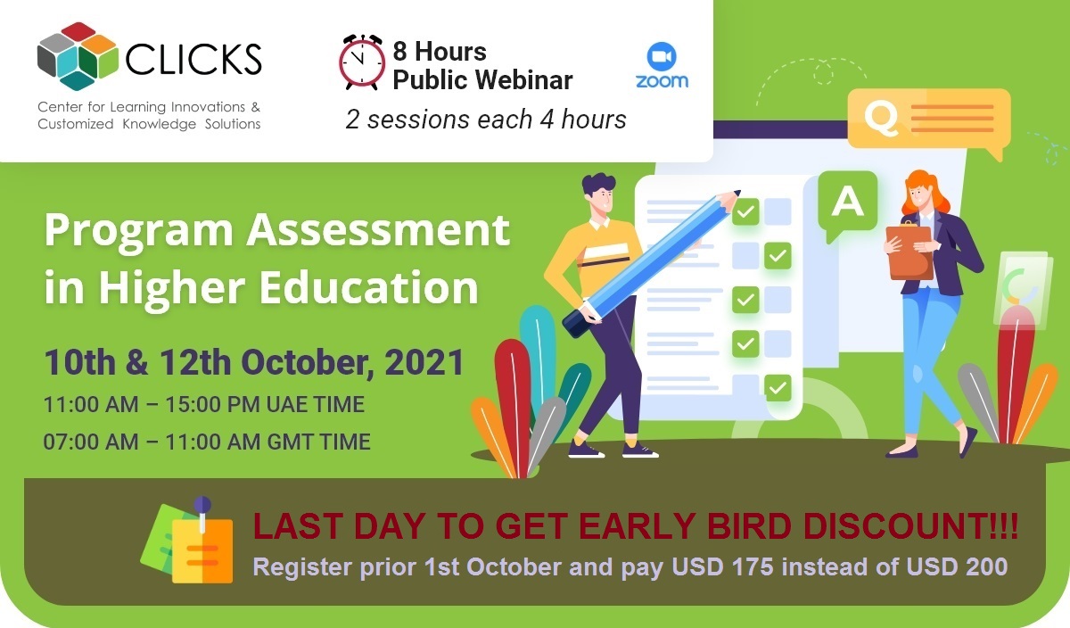 CLI_CKS's tweet image. LAST DAY TO GET EARLY BIRD DISCOUNT! 
Register now at cli-cks.com/webinar-on-pro…
#programassessment #ONLINETEACHING #onlinecourses #onlinelearning #highereducation #higherinstitutions