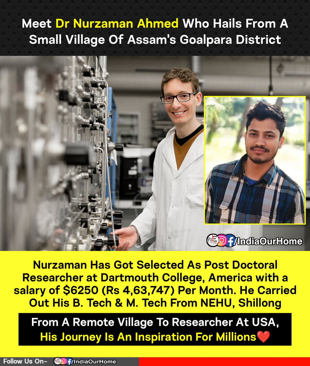 IndiaOurHome1's tweet photo. Congratulations #NurzamanAhmed 💐❤️ #inspirational #Goalpara #Assam #postdoctoral #Resercher https://t.co/BkU783rHVY