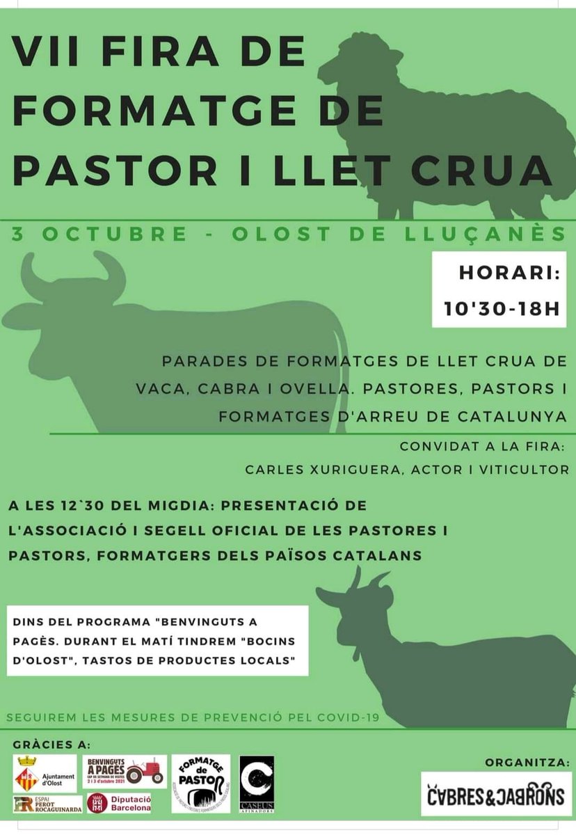 Va començar per la tossuderia d'alguns i ja passa a la 7a edició. Visiteu-la, val molt la pena. Conèixer de 1a mà qui cuida el bestiar i qui transforma la llet és una experiència molt enriquidora. LLarga vida a la fira. #Olost #Lluçanès