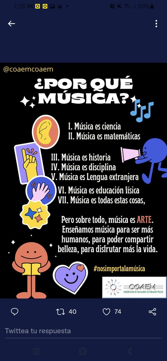 Esther_blasco's tweet photo. La música es y está en todo #nosimportalamusica @coaemcoaem https://t.co/Xl1Vf0ybgF
